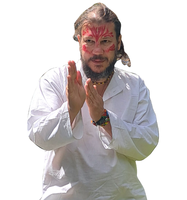 Matteo Hu nella posizione del corpo del sogno di Ogun